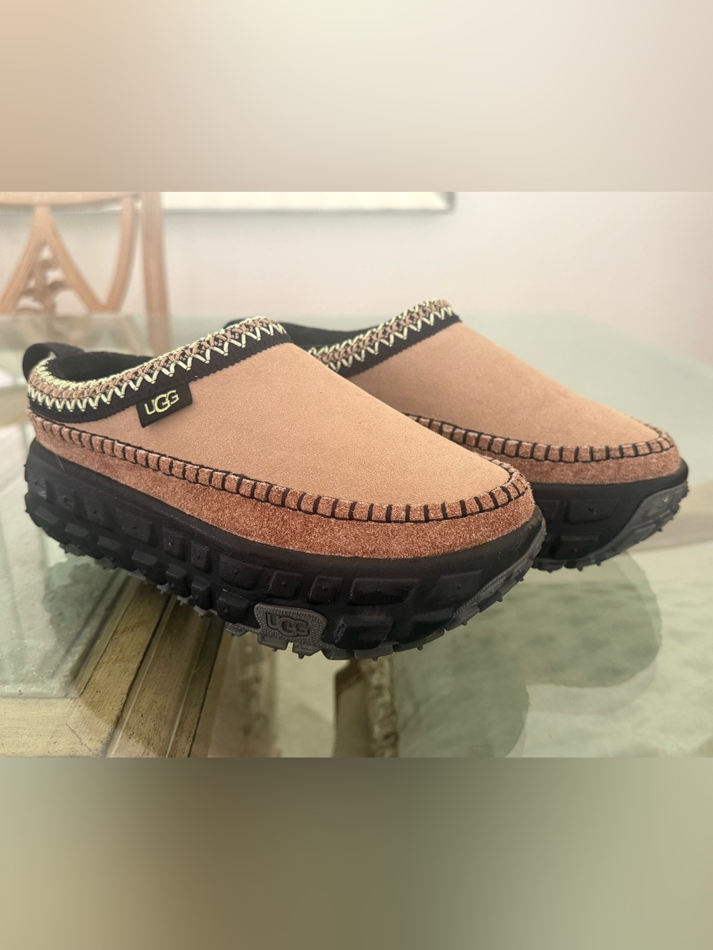 UGG VENTURE DAYS Clog Mule Sand/Black size 7 🤎🖤 - Picture 2 of 11